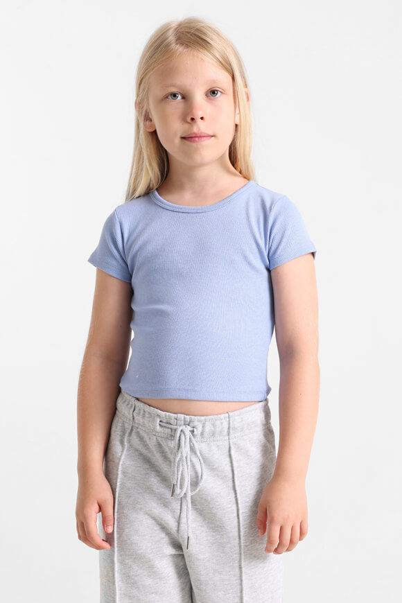 Basigal Girls Geripptes Crop T-Shirt | Hellblau | Mädchen  | 10 von Basigal Girls