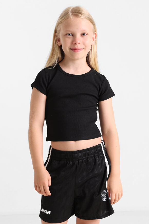 Basigal Girls Geripptes Crop T-Shirt | Schwarz | Mädchen  | 10 von Basigal Girls