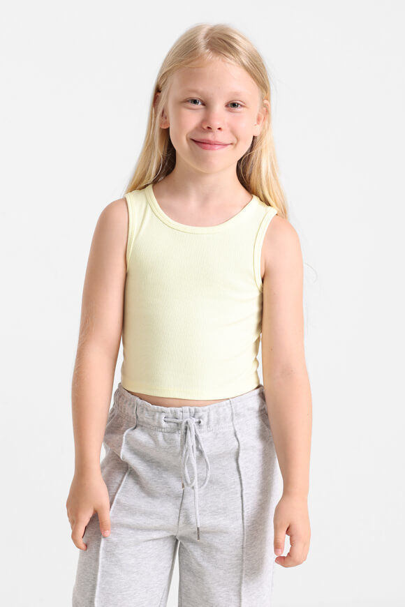 Basigal Girls Geripptes Crop Tanktop | Gelb | Mädchen  | 10 von Basigal Girls