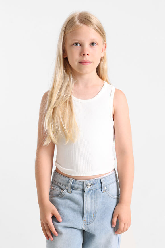 Basigal Girls Geripptes Crop Tanktop | Offwhite | Mädchen  | 10 von Basigal Girls