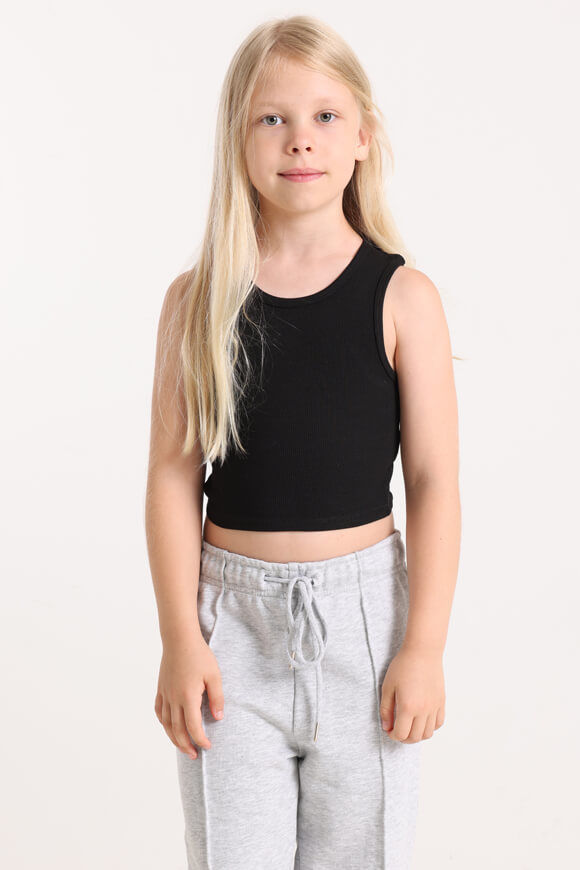 Basigal Girls Geripptes Crop Tanktop | Schwarz | Mädchen  | 10 von Basigal Girls