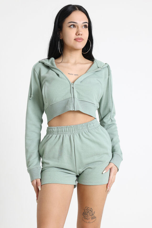 Basigal Crop Kapuzensweatjacke | Sage | Damen  | XS von Basigal