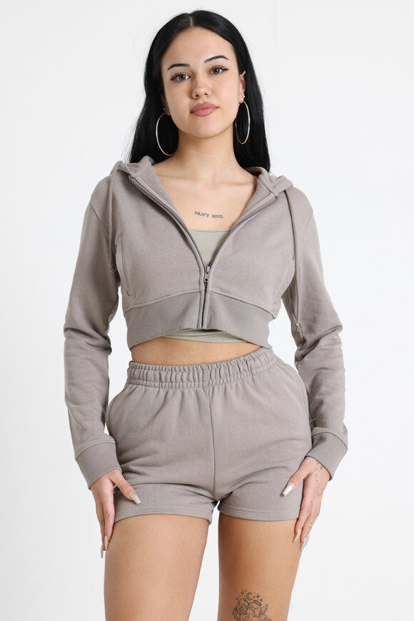 Basigal Crop Kapuzensweatjacke | Taupe | Damen  | L von Basigal