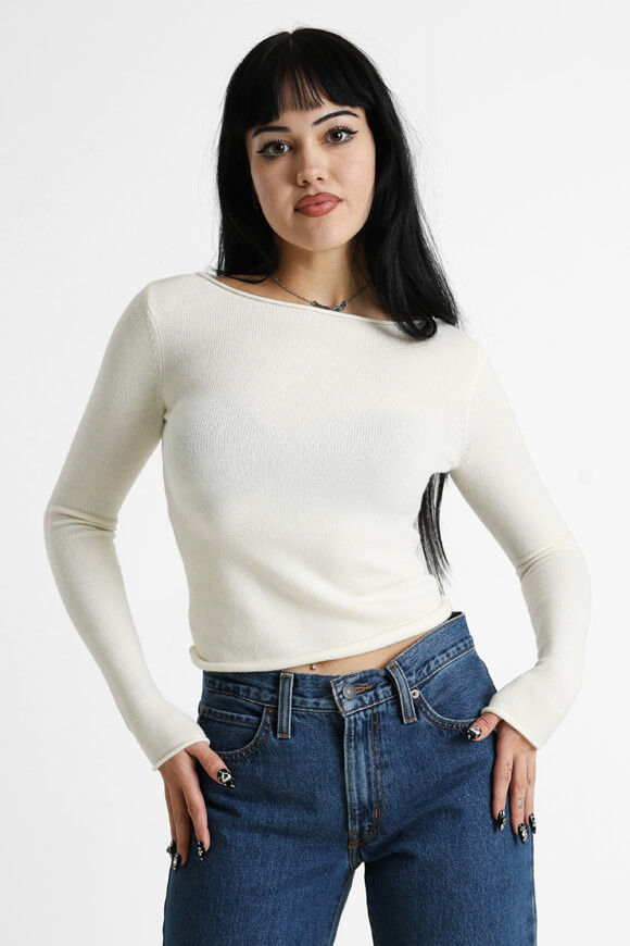 Basigal Crop Strickpullover | Offwhite | Damen  | L von Basigal