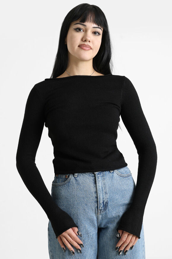 Basigal Crop Strickpullover | Schwarz | Damen  | L von Basigal