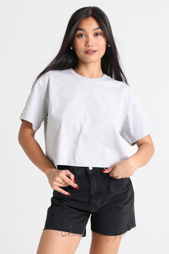 Basigal Crop T-Shirt | Grau meliert | Damen  | L von Basigal