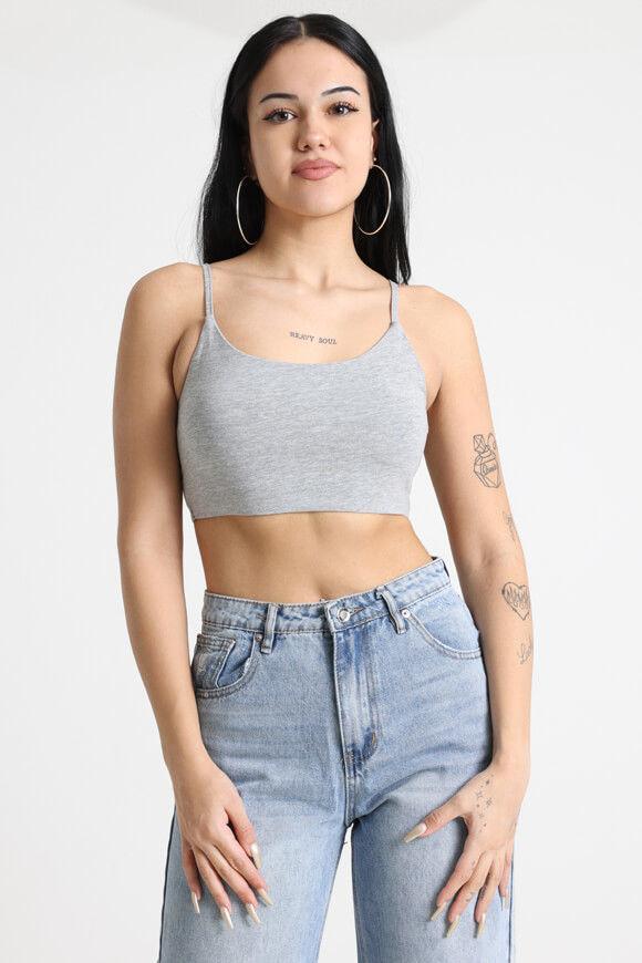 Basigal Crop Trägertop | Grau meliert | Damen  | XS von Basigal