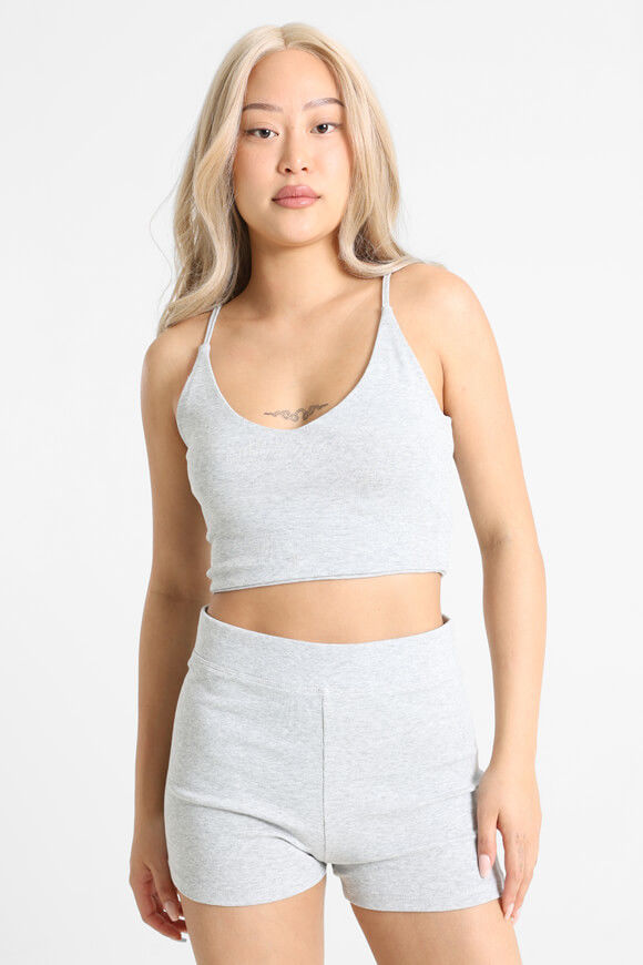 Basigal Crop Trägertop | Grau meliert | Damen  | XS von Basigal