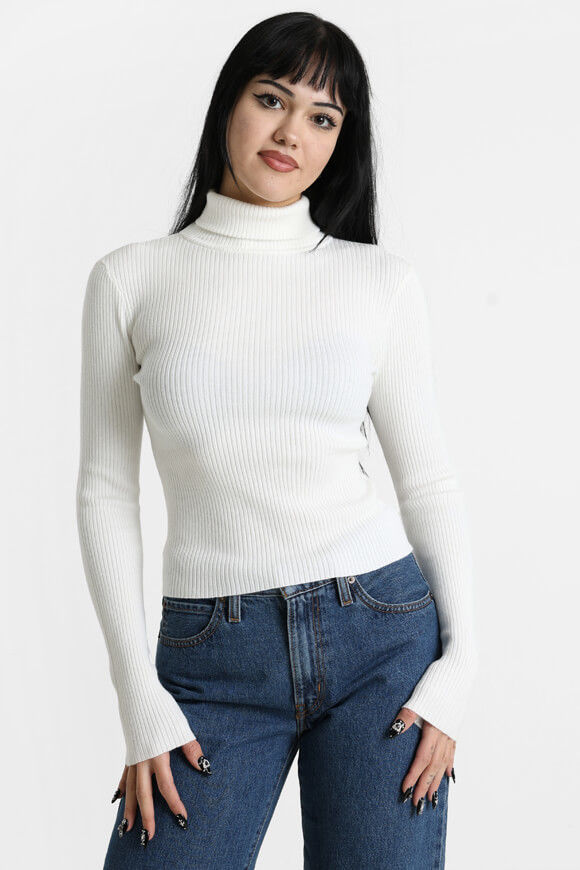 Basigal Gerippter Crop Strickpullover | Offwhite | Damen  | L von Basigal