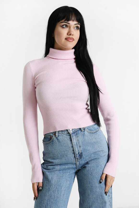 Basigal Gerippter Crop Strickpullover | Pink | Damen  | L von Basigal