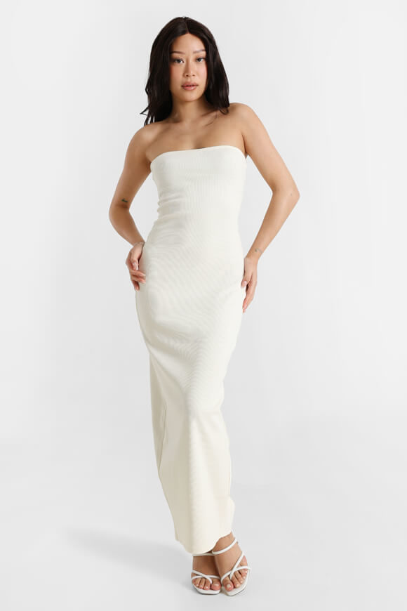 Basigal Geripptes Bandeau Maxikleid | Creme | Damen  | L von Basigal