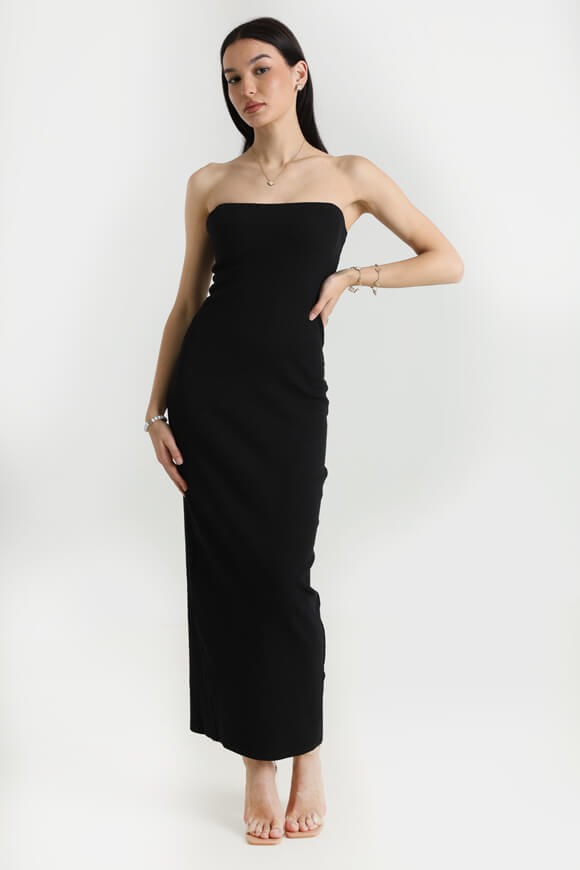 Basigal Geripptes Bandeau Maxikleid | Schwarz | Damen | XXS Basigal Geripptes Bandeau Maxikleid | Schwarz | Damen | XXS von Basigal