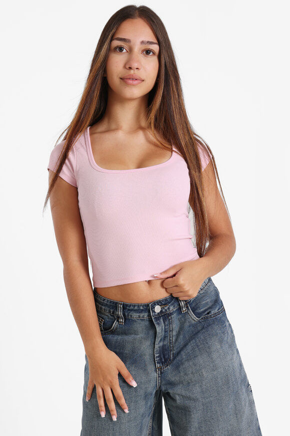 Basigal Geripptes Crop T-Shirt | Pink | Damen  | L von Basigal