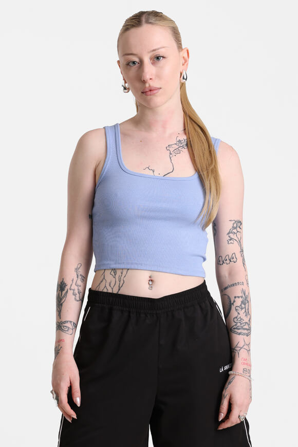 Basigal Geripptes Crop Tanktop | Blau | Damen  | L von Basigal