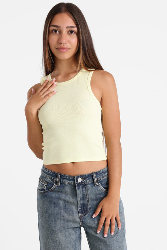 Basigal Geripptes Crop Tanktop | Gelb | Damen  | L von Basigal