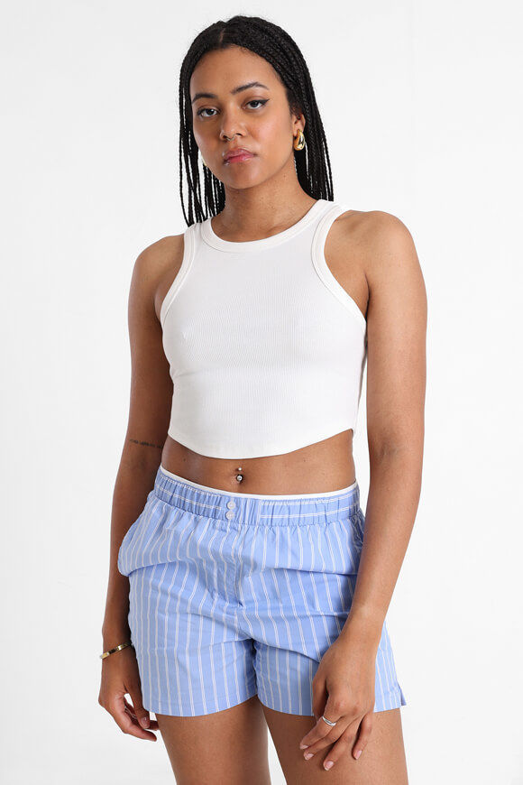 Basigal Geripptes Crop Tanktop | Offwhite | Damen  | L von Basigal