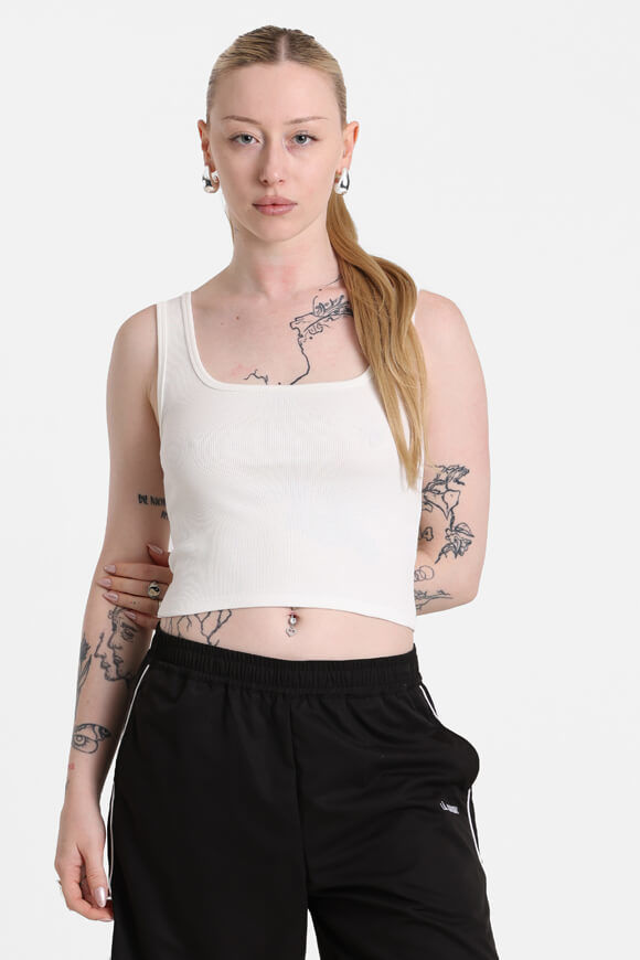 Basigal Geripptes Crop Tanktop | Offwhite | Damen  | L von Basigal