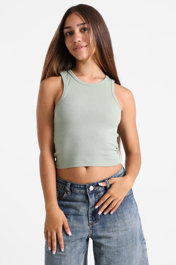 Basigal Geripptes Crop Tanktop | Sage | Damen  | L von Basigal