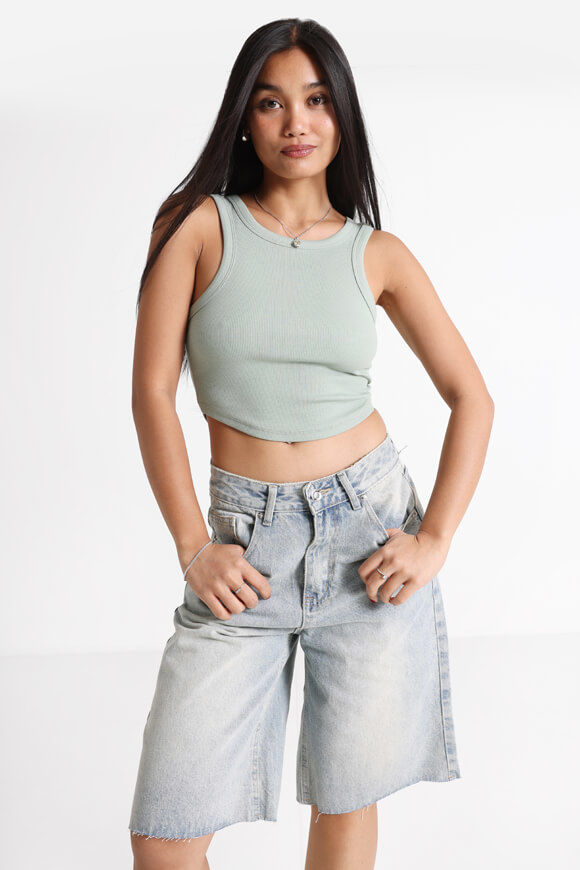 Basigal Geripptes Crop Tanktop | Sage | Damen  | M von Basigal