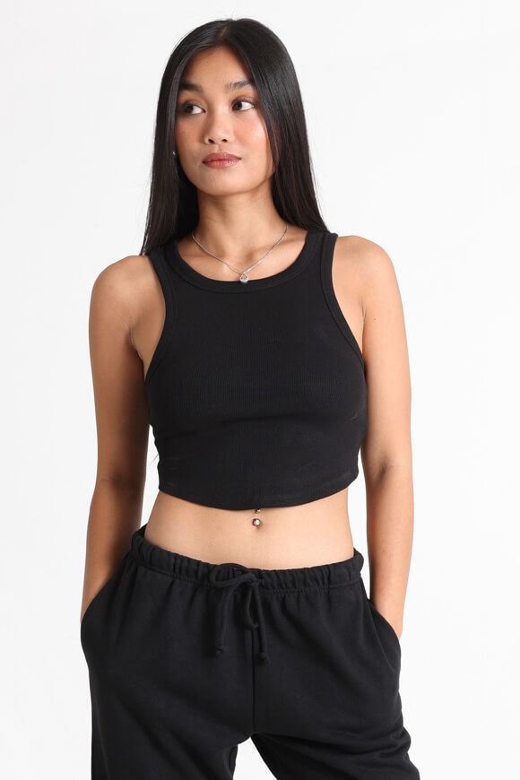 Basigal Geripptes Crop Tanktop | Schwarz | Damen  | L von Basigal