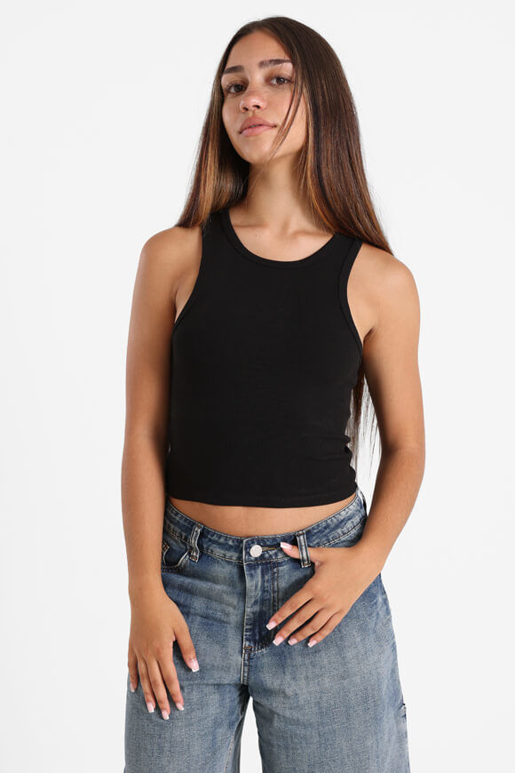 Basigal Geripptes Crop Tanktop | Schwarz | Damen  | L von Basigal