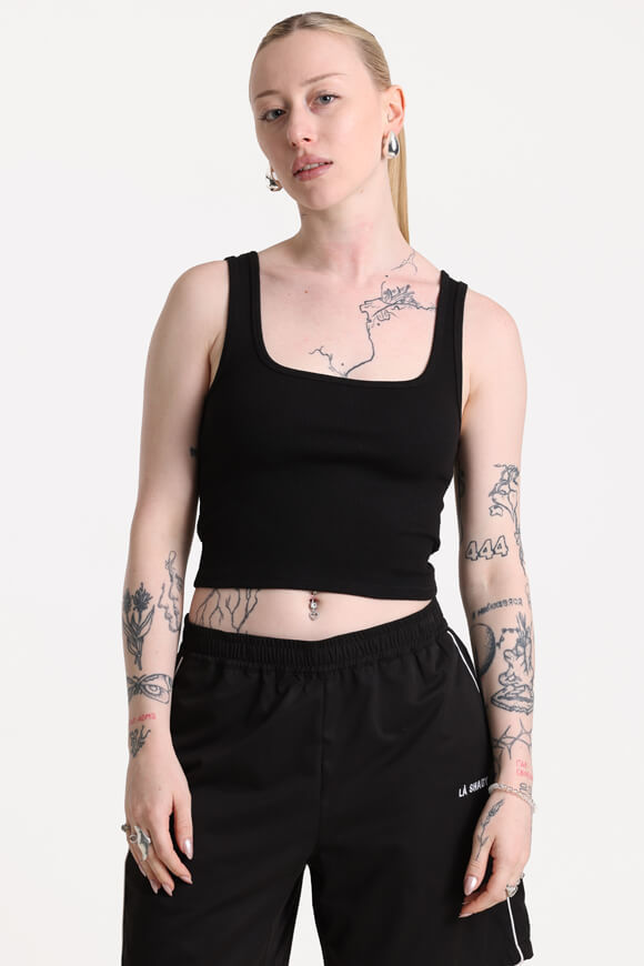 Basigal Geripptes Crop Tanktop | Schwarz | Damen  | L von Basigal