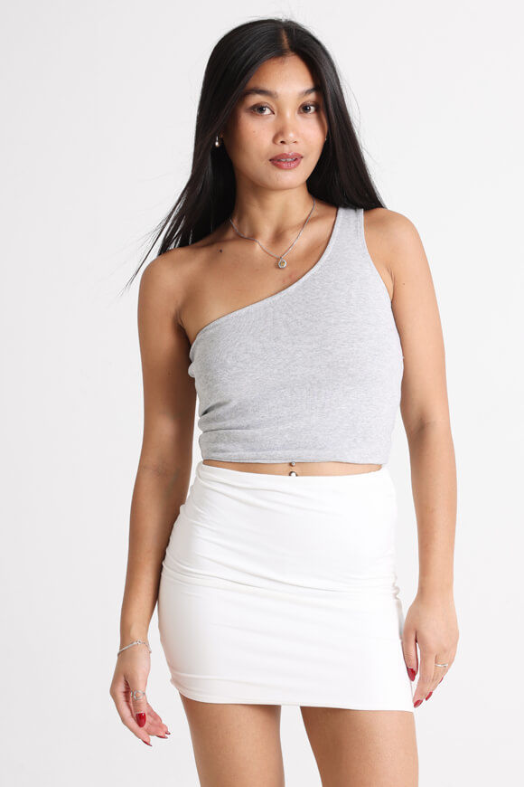 Basigal One Shoulder Crop Top | Grau meliert | Damen  | L von Basigal