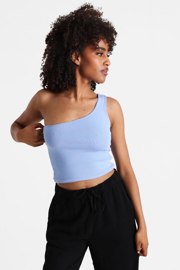 Basigal One Shoulder Crop Top | Hellblau | Damen  | L