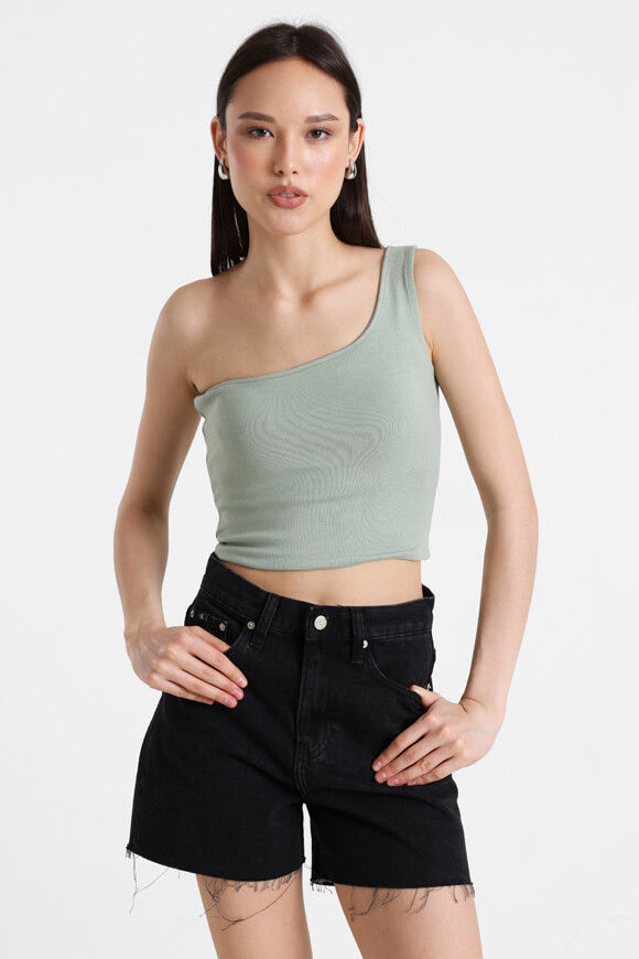 Basigal One Shoulder Crop Top | Sage | Damen  | L von Basigal