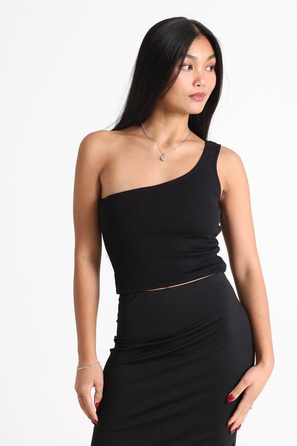 Basigal One Shoulder Crop Top | Schwarz | Damen  | L von Basigal