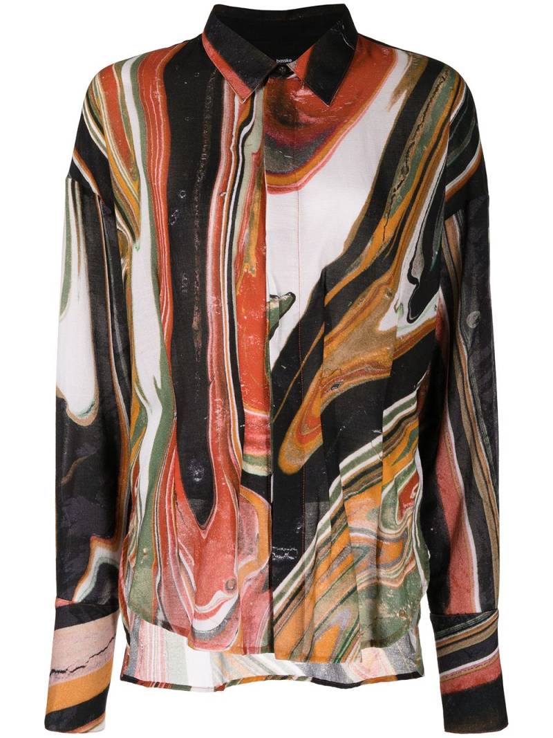 Bassike abstract-print cotton shirt - Multicolour von Bassike