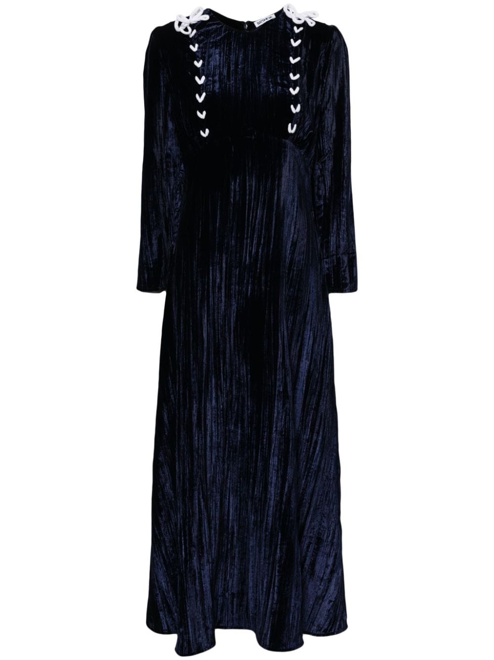 Batsheva Reem crushed-velvet maxi dress - Blue von Batsheva