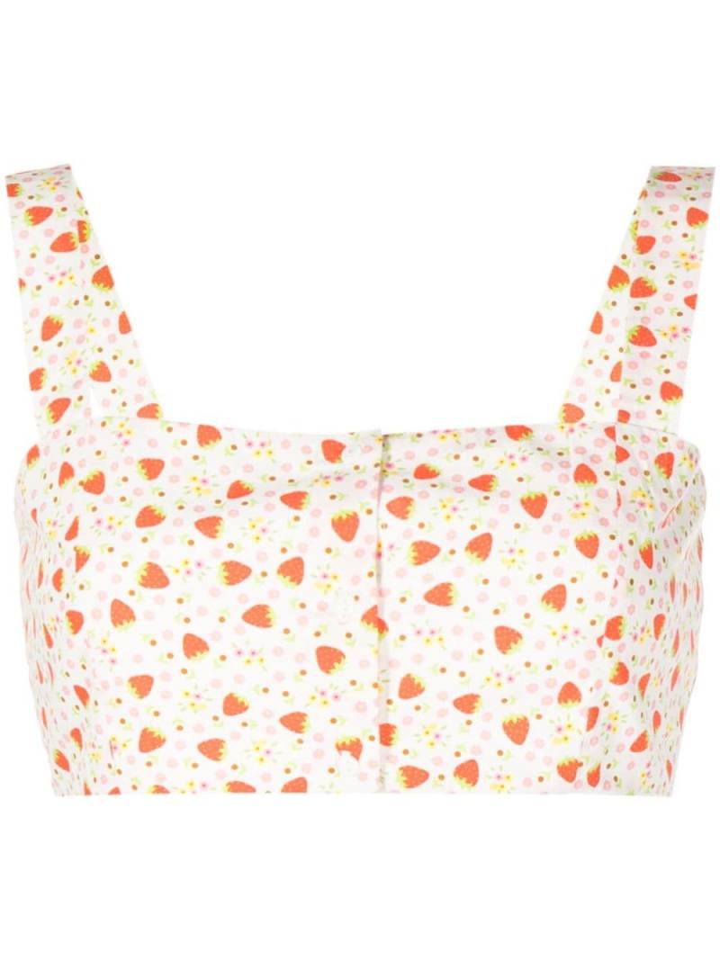 Batsheva strawberry-print bralette-style blouse - White von Batsheva