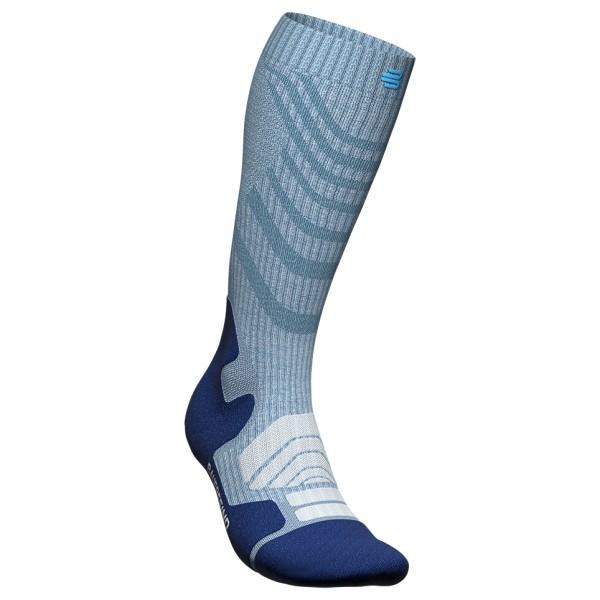 Bauerfeind Sports - Women's Outdoor Merino Compression Socks - Kompressionssocken Gr 35-38 - L: 41-46 cm;35-38 - M: 36-41 cm;35-38 - S: 32-36 cm;39-42 - L: 41-46 cm;39-42 - M: 36-41 cm;43-46 - L: 41-46 cm;43-46 - M: 36-41 cm;43-46 - S: 32-36 cm blau/grau;grau von Bauerfeind Sports