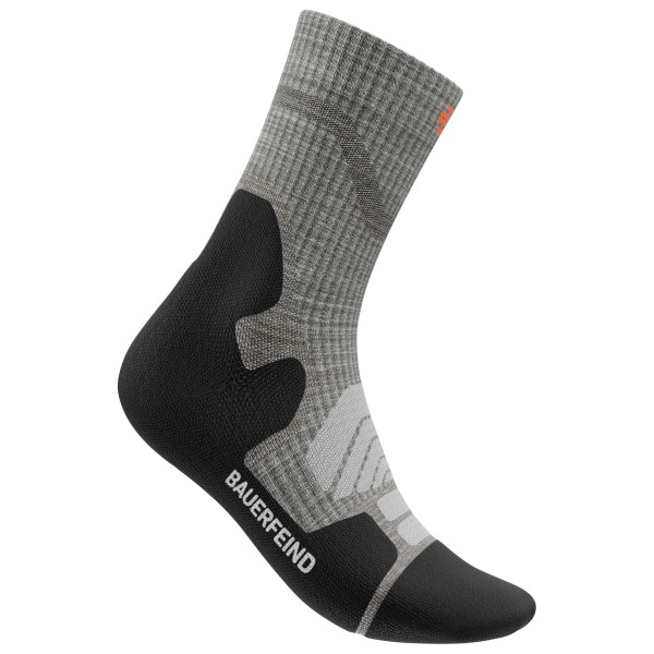 Bauerfeind Sports - Women's Outdoor Merino Mid Cut Socks - Wandersocken Gr 35-38 grau/schwarz von Bauerfeind Sports