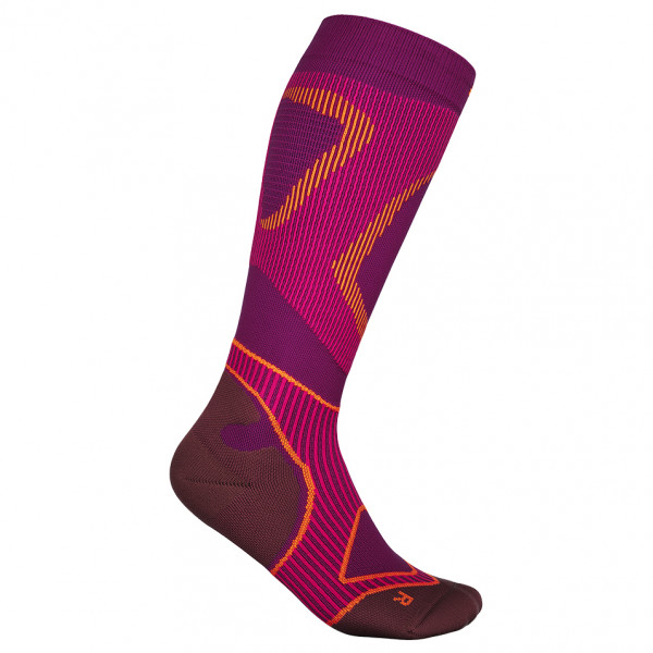 Bauerfeind Sports - Women's Run Performance Compression Socks - Kompressionssocken Gr 35-37 - L: 41-46 cm;35-37 - M: 36-41 cm;35-37 - S: 31-36 cm;35-37 - S: 32-36 cm;38-40 - L: 41-46 cm;38-40 - M: 36-41 cm;38-40 - S: 31-36 cm;38-40 - S: 32-36 cm;41-43 - L: 41-46 cm;41-43 - M: 36-41 cm;41-43 - S: 31-36 cm;41-43 - S: 32-36 cm grau;lila von Bauerfeind Sports