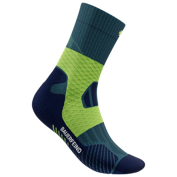 Bauerfeind Sports - Women's Trail Run Mid Cut Socks - Laufsocken Gr 35-38;39-42;43-46 blau;bunt;grau von Bauerfeind Sports