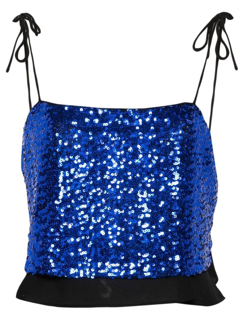 Baum Und Pferdgarten Jovana sequinned crop top - Blue von Baum Und Pferdgarten