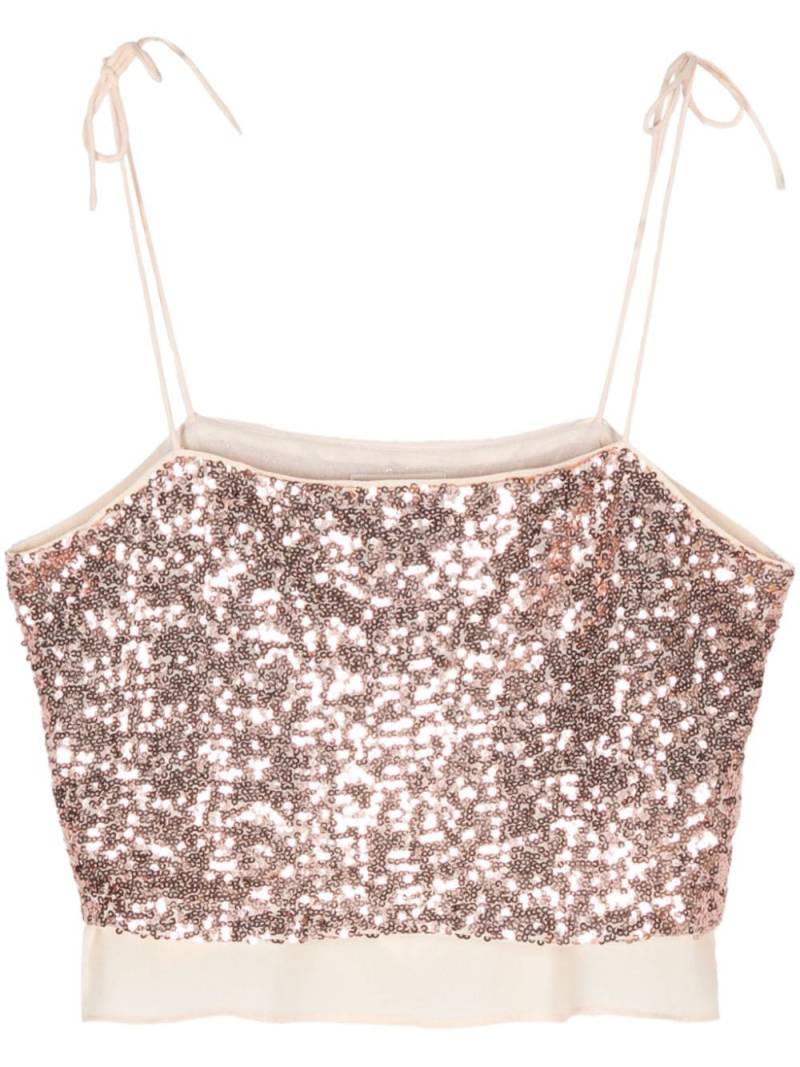 Baum Und Pferdgarten Jovana sequinned crop top - Neutrals von Baum Und Pferdgarten