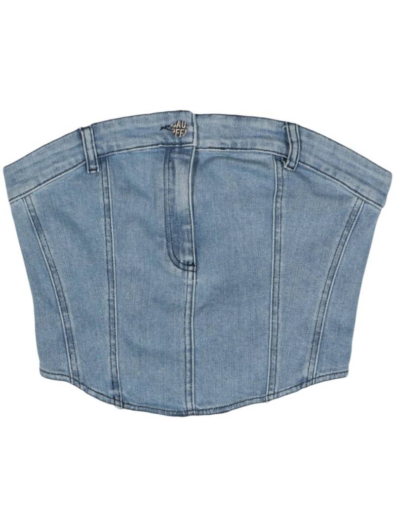 Baum Und Pferdgarten cropped denim corset - Blue von Baum Und Pferdgarten