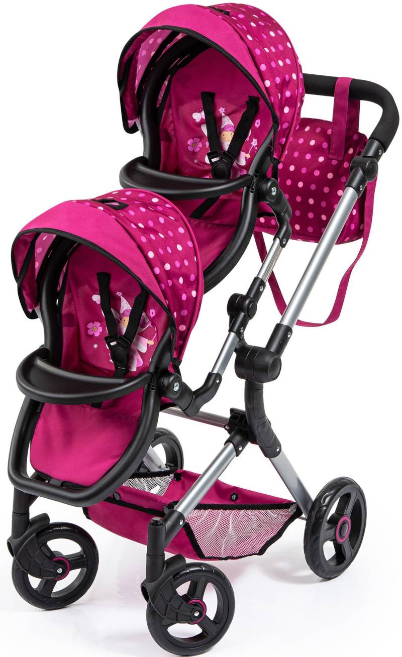 Bayer Puppen-Zwillingsbuggy »Twin Neo, bordeaux«, mit Wickeltasche von Bayer