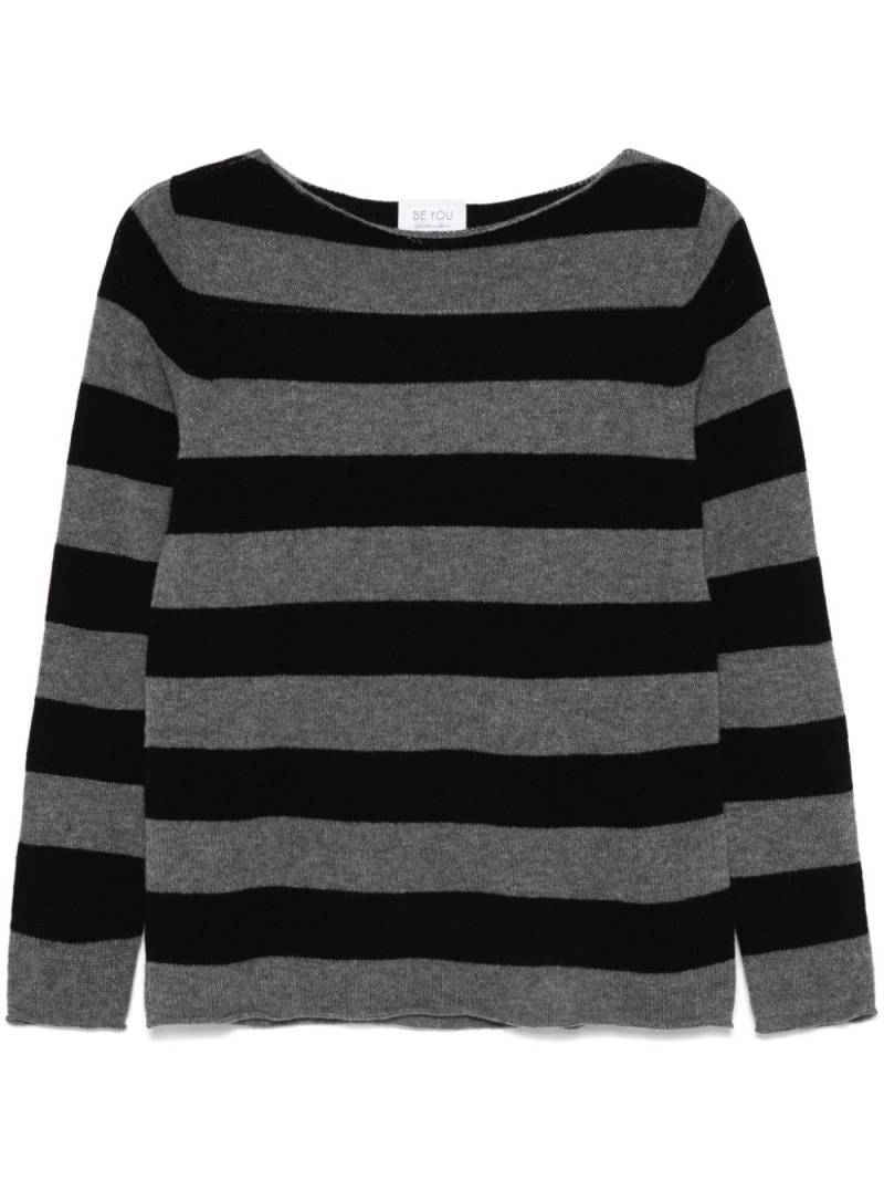 BeYou striped sweater - Black von BeYou