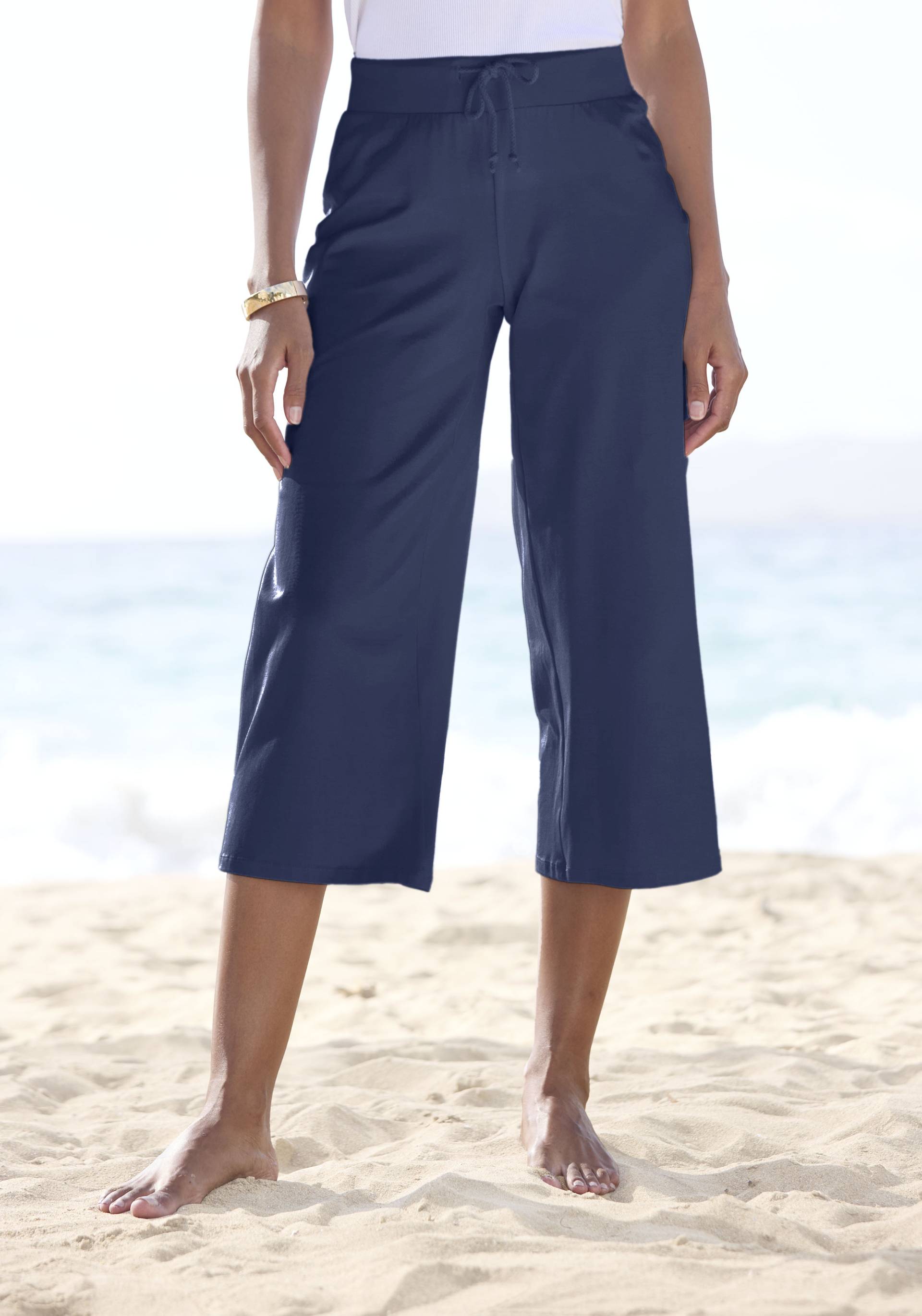 Beachtime 7/8-Strandhose, aus weichem Jersey, Wide-Leg, Jogginghose, Relaxhose Beachtime 7/8-Strandhose, aus weichem Jersey, Wide-Leg, Jogginghose, Relaxhose von Beachtime
