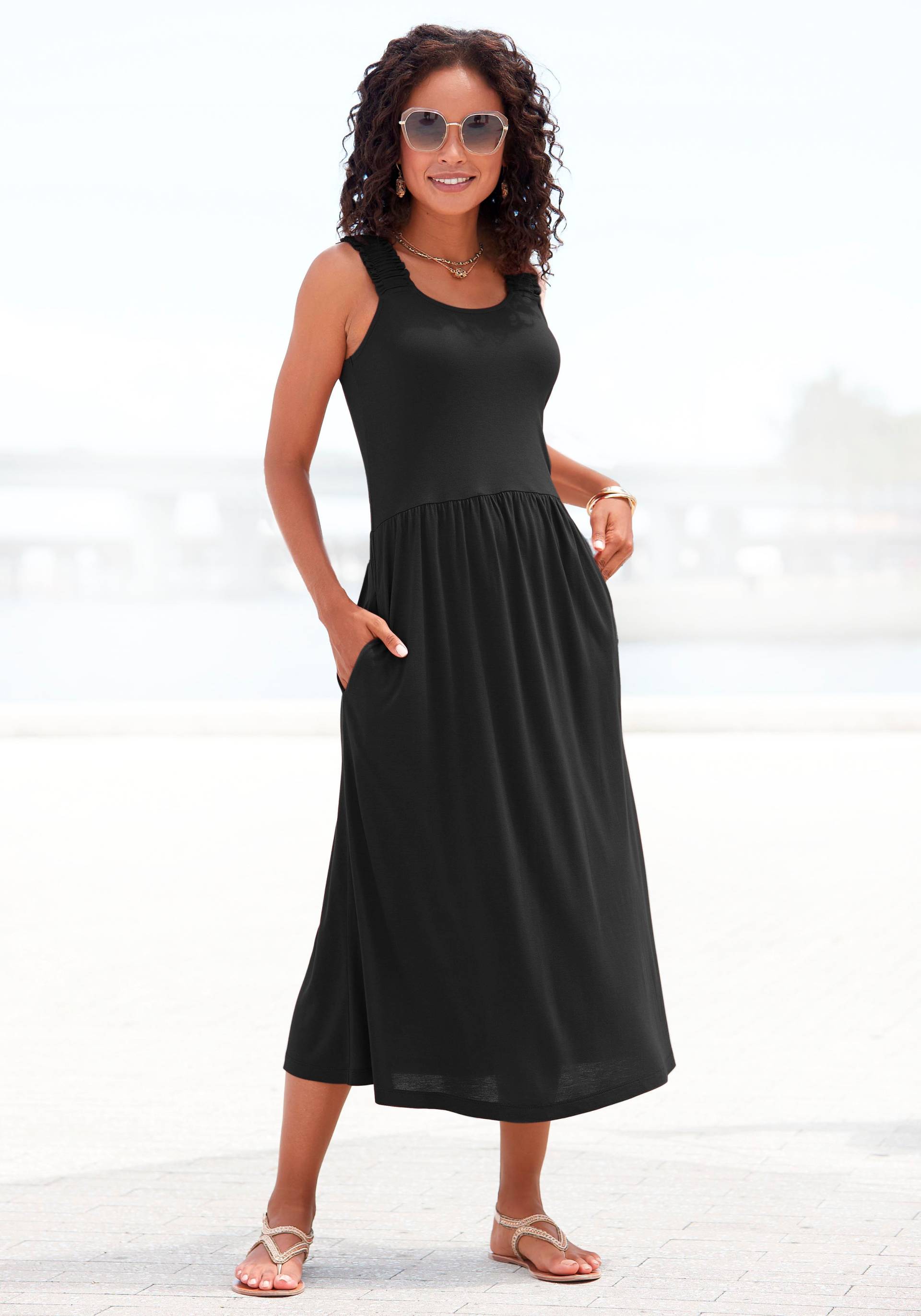 Beachtime Jerseykleid, mit Taschen, knielanges Sommerkleid, Strandkleid, Basic Beachtime Jerseykleid, mit Taschen, knielanges Sommerkleid, Strandkleid, Basic von Beachtime