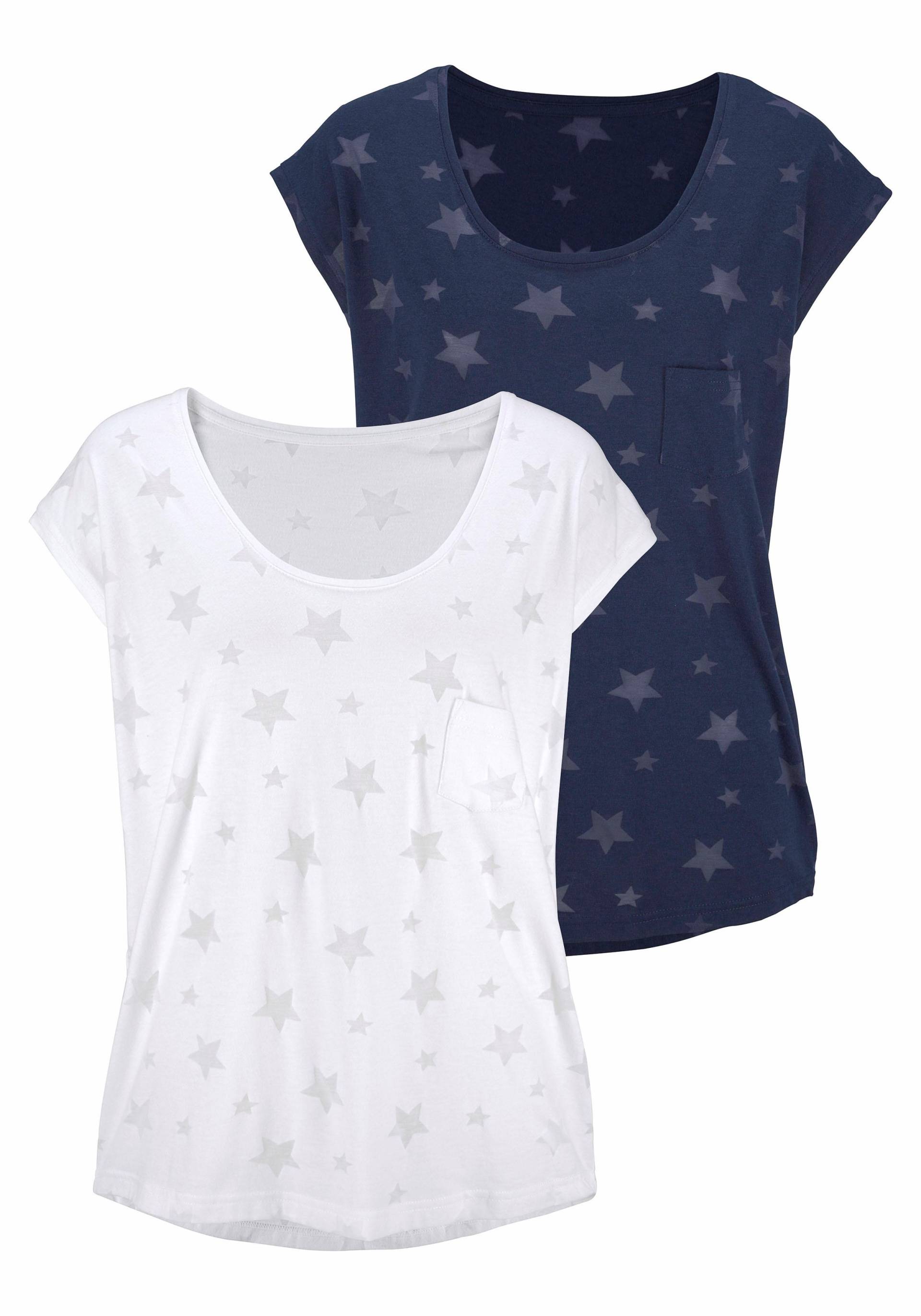 Beachtime Kurzarmshirt »mit leicht transparenten Sternen«, aus weicher Ausbrenner-Qualität Beachtime Kurzarmshirt »mit leicht transparenten Sternen«, aus weicher Ausbrenner-Qualität von Beachtime
