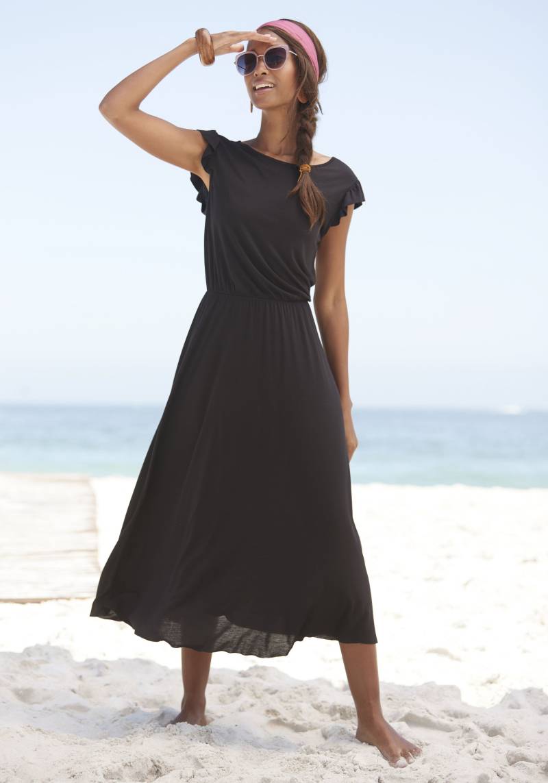 Beachtime Midikleid, aus Viskosejersey, kurzärmliges Sommerkleid, Strandkleid, Basic von Beachtime