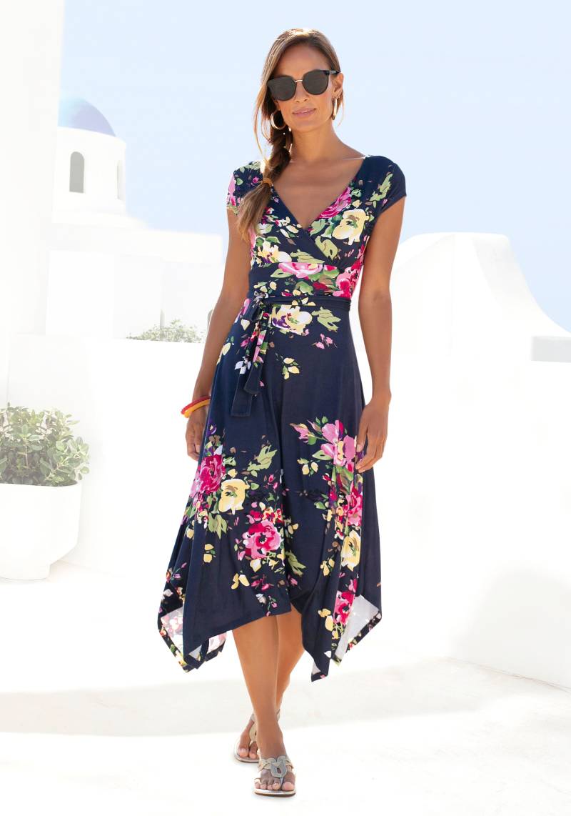 Beachtime Sommerkleid, mit Zipfelsaum und Schleife in der Taille, Jerseykleid, Strandkleid von Beachtime