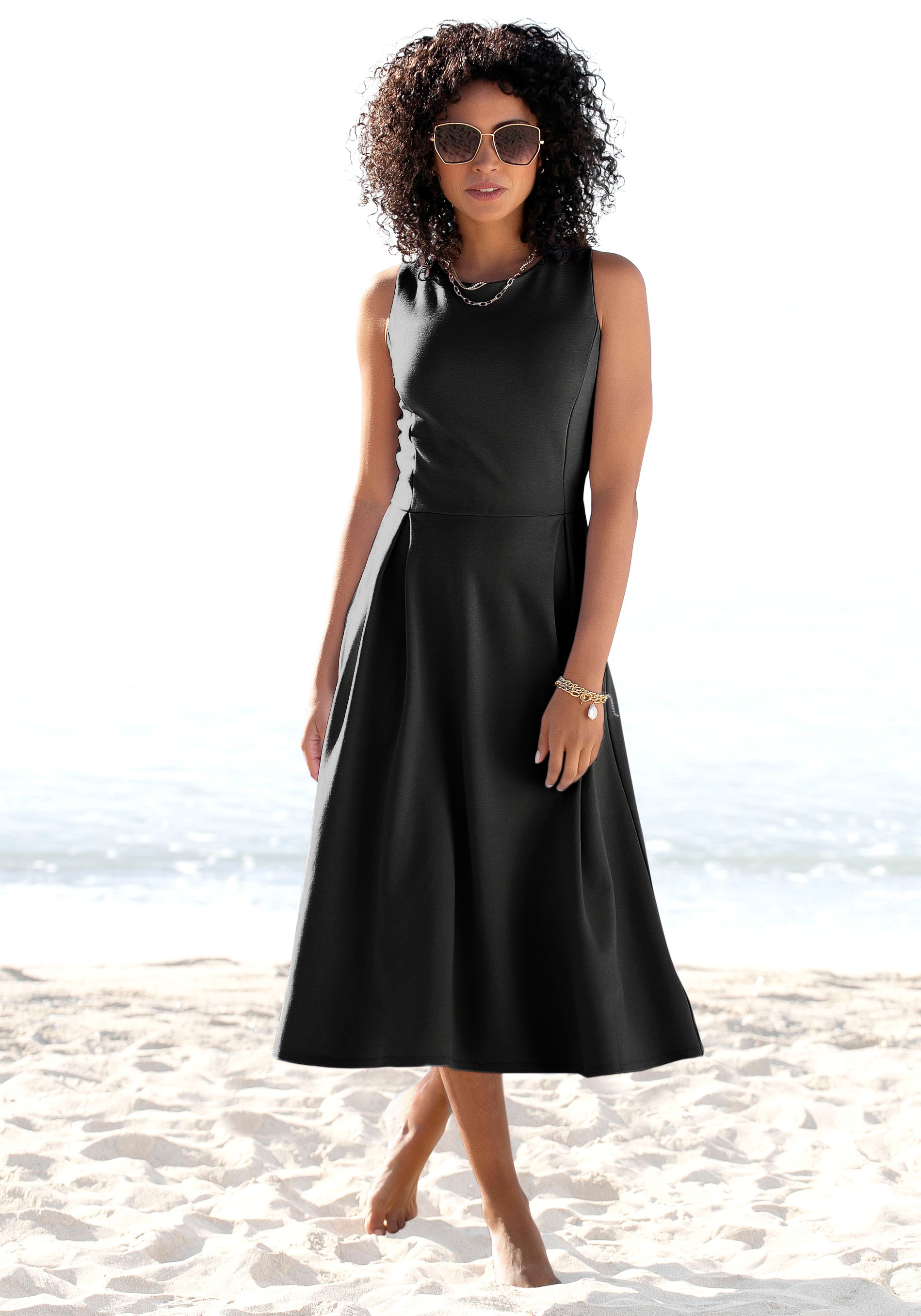 Beachtime Midikleid, elegantes Jerseykleid, Basic, A-Linien-Kleid von Beachtime