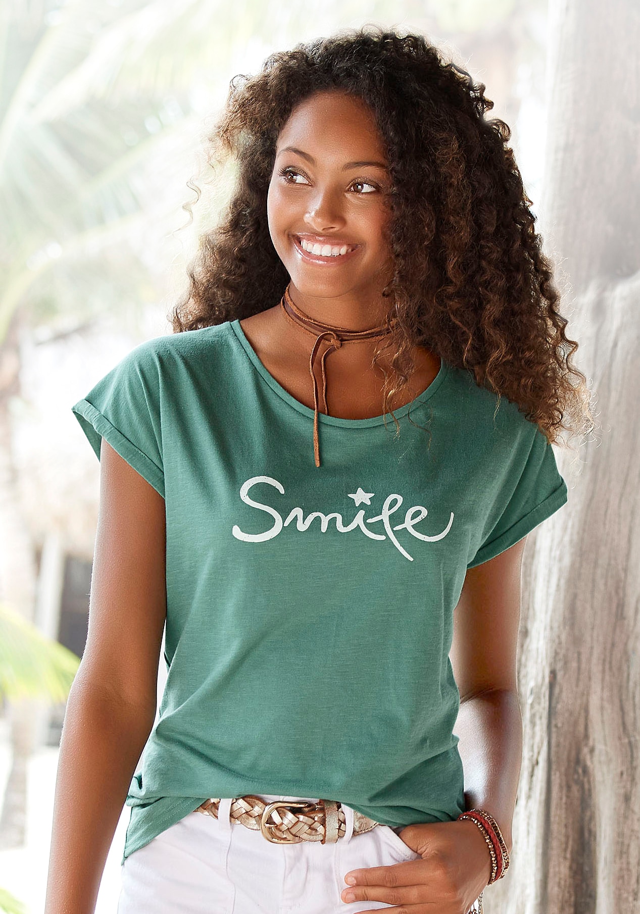 Beachtime T-Shirt, mit modischem Frontdruck "Smile" von Beachtime