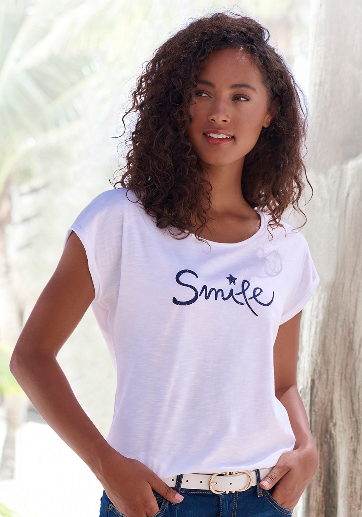 Beachtime T-Shirt, mit modischem Frontdruck "Smile" von Beachtime